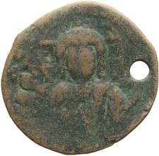 Moeda de bronze bizantina. Follis anônimos CLASSE H. Constantinopla. Busto de Cristo comprar usado  Enviando para Brazil