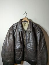 Jaqueta bombardeiro de couro marrom vintage XL/XXL jaqueta aviador de voo comprar usado  Enviando para Brazil