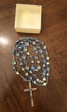 Antigo Rosário Nossa Senhora de Fátima O Meu Terco Grandes Contas Azuis Prata Tonificada com Inserção comprar usado  Enviando para Brazil
