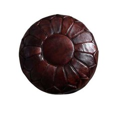 Moroccan leather pouf d'occasion  Expédié en Belgium