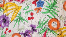 Tecido de poliéster vintage 1980 Bloom LA aquarela frutas 2,75 jardas Pop Art comprar usado  Enviando para Brazil