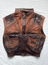 Vintage leather waistcoat for sale  LEEDS