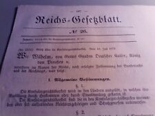 Reichs gesetzblatt 1879 gebraucht kaufen  Nünchritz