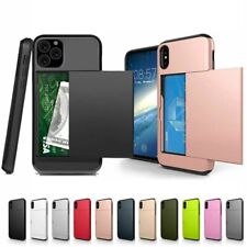 Capa telefone híbrida com suporte para cartão de crédito oculto para iPhone 16 15 14 13 11 12 8 comprar usado  Enviando para Brazil