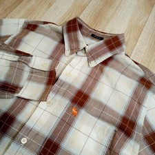 Camisa masculina Abercrombie & Fitch tamanho médio músculo manga longa xadrez com botões comprar usado  Enviando para Brazil