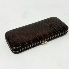 Conjunto de manicure vintage couro marrom estojo estampado réptil 6 peças Coreia 6” X 2,5” comprar usado  Enviando para Brazil