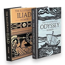 2-Book Set: THE ILLUSTRATED ILIAD & ODYSSEY by Homer Hardcover Deluxe Classics comprar usado  Enviando para Brazil