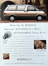 Usado, 1995 TOYOTA PREVIA LE S/C Mais Acessível Do Que Nunca Vintage ANÚNCIO IMPRESSO comprar usado  Enviando para Brazil