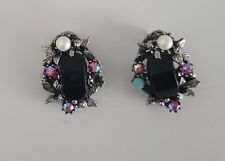 Usado, Dois brincos vintage com clipe e strass com fantasia marcada SELIN comprar usado  Enviando para Brazil