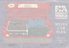 1991 BRITISH GP SILVERSTONE F1 MEDIA ESTACIONAMENTO BILHETE JANELA PASSE NIGEL MANSELL comprar usado  Enviando para Brazil