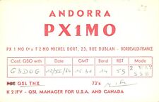 1 x cartão QSL rádio Andorra PX1MO c/o Bordeaux 1964 ≠ R1235 comprar usado  Enviando para Brazil