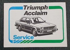 Triumph acclaim service for sale  PRESTON