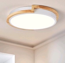 Usado, Luminária de teto moderna Peblto LED, luz de teto preta embutida com madeira 11,8" comprar usado  Enviando para Brazil
