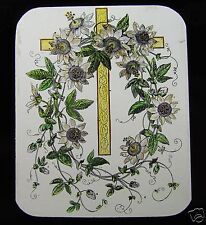 Lanterna mágica de vidro deslizante CRUZ COM FLORES ENTRELAÇADAS C1910 RELIGIÃO CRISTÃ comprar usado  Enviando para Brazil