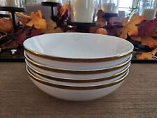 Usado, Pier 1 Grace Gold Rim tigelas de sopa de porcelana branca conjunto aposentado de 4 novas sem etiquetas comprar usado  Enviando para Brazil