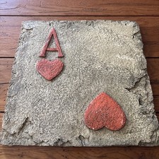 Ás de corações degrau em relevo 12”x12” azulejo concreto ou arte de parede comprar usado  Enviando para Brazil
