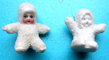 ANTIGUAS 2 FIGURAS ALEMANAS DE PORCELANA DURA PSSTE PASTEL DE NAVIDAD SNOWBABY. segunda mano  Embacar hacia Mexico