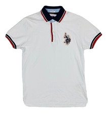 Polo ASSN dos EUA. Camisa polo masculina tamanho M ajuste personalizado logotipo bordado branco roupa masculina comprar usado  Enviando para Brazil
