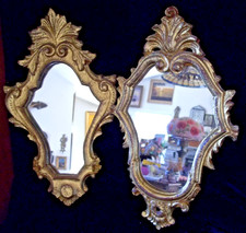 Espelho oval de parede vintage dourado com moldura barroco Florença Itália conjunto 15 16 polegadas comprar usado  Enviando para Brazil