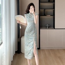 Usado, Chinese Style Short Qipao Dress Summer High-End Split Modern Improved Cheongsam comprar usado  Enviando para Brazil