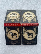 2X PLACA DE CAPA VINTAGE BLACK HORSE ALE BEER MATCHBOOK MERCADO EUA NOVA YORK NY comprar usado  Enviando para Brazil