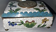 Caixa de cômoda chinesa antiga cloisonné inserção de jade branca comprar usado  Enviando para Brazil