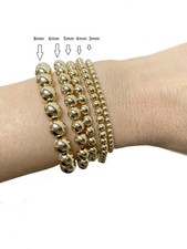 14K Oro Llenado Cuentas Bola Apilable Pulsera Elástica Amarillo, Rosa Y Plata comprar usado  Enviando para Brazil