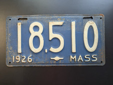 plate 1926 license mass for sale  Palo Alto