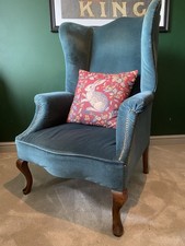 Wingback armchair teal for sale  SCUNTHORPE