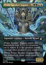 Używany, MTG PRIME SPEAKER ZEGANA ANIME BORDERLESS Ravnica Remastered NM na sprzedaż  Wysyłka do Poland
