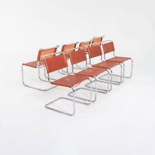 Juego de ocho sillas laterales Marcel Breuer años 60 para Thonet con cuero castaño nuevo segunda mano  Embacar hacia Argentina