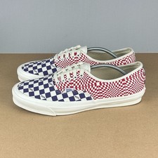 Tênis Vans OG autêntico LX logotipo xadrez lona masculino 13 azul vermelho branco, usado comprar usado  Enviando para Brazil