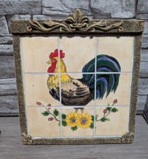 10,5"x10" galo resina azulejo mosaico pendurado parede placa decoração fazenda estatueta comprar usado  Enviando para Brazil