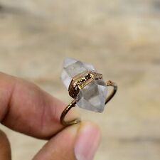 Anel ajustável Herkimer diamante promessa eletroformada tamanho cobre ajustável comprar usado  Enviando para Brazil