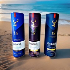 Garrafas vazias de uísque escocês Glenfiddich 14, 15 e 18 anos para coleção, usado comprar usado  Enviando para Brazil