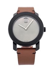Relógio masculino Movado Bold 3600442 mostrador cinza pulseira de couro marrom comprar usado  Enviando para Brazil