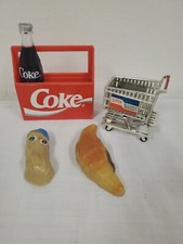 Ímãs de geladeira vintage (4) carrinho supermercado - Coca-Cola- Mr Peanut-CROISSANT, usado comprar usado  Enviando para Brazil
