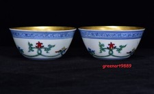 3,1" porcelana curio ming dinastia marca chenghua porcelana um par de tigela padrão louts comprar usado  Enviando para Brazil