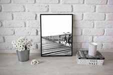 Bicicleta retrô em ponte estampa arte vintage parede casa nostálgica cozinha quarto comprar usado  Enviando para Brazil