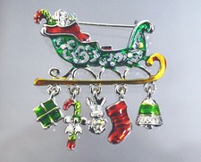 Weihnachtsbrosche als schlitte gebraucht kaufen  Dortmund