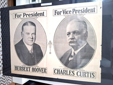 POSTER DA CAMPANHA DO PRESIDENTE HERBERT HOOVER E CHARLES CURTIS 1936 EM ESTADO EX comprar usado  Enviando para Brazil