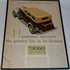 ANÚNCIO DE CARRO A MOTOR HUPMOBILE 1930 - O OBJETIVO DE ANOS FOI ALCANÇADO comprar usado  Enviando para Brazil