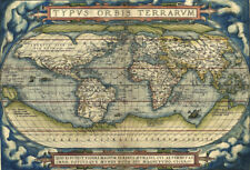 MP12 Vintage Antigo 1570 Typus Orbis Terrarum Mapa do Mundo Cartaz Reimpressão A1 A2 A3 comprar usado  Enviando para Brazil