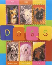 HOJA DE SELLOS DE PERROS GUYANA 6V 2001 MNH MASCOTA PERRO COLLIE PERRO SALCHICHA BOXEADOR ANIMALES MASCOTAS segunda mano  Embacar hacia Mexico