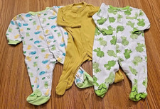 Lote de 3 peças de pijama Carters 6 meses bebê meninas e meninos pés dormentes sapos tartarugas comprar usado  Enviando para Brazil