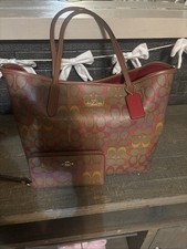 Bolsa tote Coach City assinatura arco-íris lona com bolsa combinando comprar usado  Enviando para Brazil