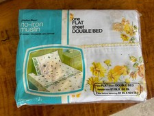 Lençol ajustável vintage JC Penny Penn Prest sem ferro musselina amarelo cama de casal NOVO comprar usado  Enviando para Brazil