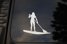 Adesivo de vinil feminino prancha de stand up paddle sup girl surfe (V-14) comprar usado  Enviando para Brazil