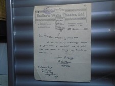 1912 sadler wells for sale  POOLE