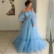 Usado, Vestidos de noite femininos personalizados linha A mangas folhadas tule vestidos de festa formatura comprar usado  Enviando para Brazil